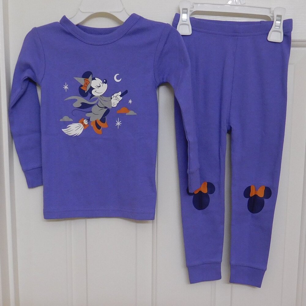 NWT 2pc Baby Gap Minnie Mouse Witch Halloween Pajamas sz 2 Years 2t